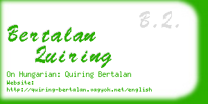 bertalan quiring business card